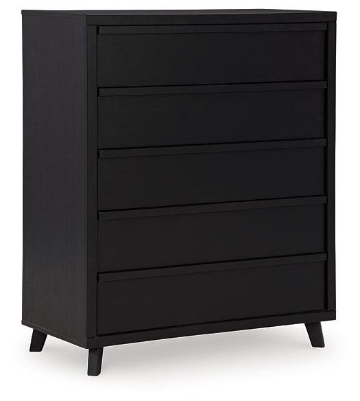 Danziar Wide Chest of Drawers B1013-345 Black/Gray Contemporary Master Bed Cases By AFI - sofafair.com