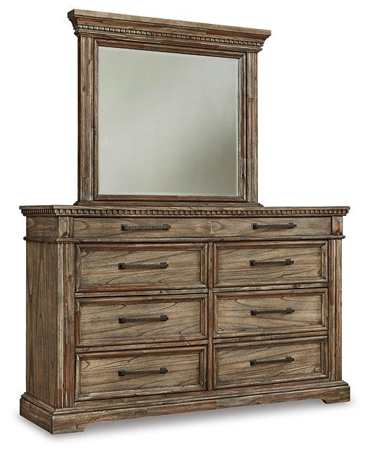 B770B1 Brown/Beige Traditional Markenburg Dresser and Mirror By Ashley - sofafair.com