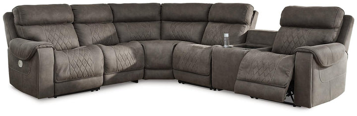 Hoopster 6Piece Power Reclining Sectional 23703S5 Gunmetal Contemporary Motion Sectionals By AFI - sofafair.com