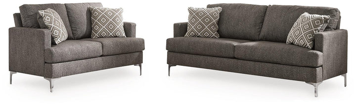 Arcola Sofa and Loveseat 82604U1 Black/Gray Contemporary Stationary Upholstery Package By Ashley - sofafair.com