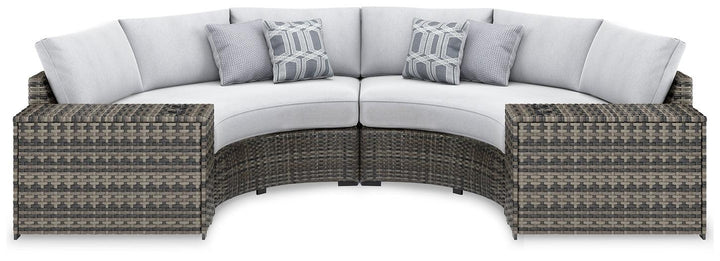 P459P7 Black/Gray Casual Harbor Court 4-Piece Outdoor Sectional By Ashley - sofafair.com