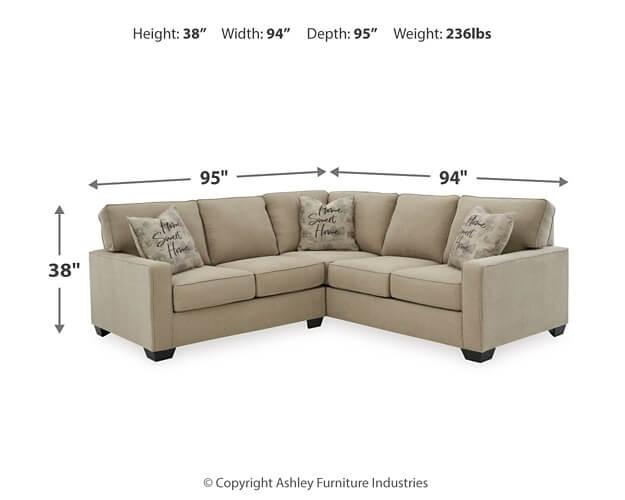 Lucina 2-Piece Sectional 59006S2 Brown/Beige Casual Stationary Sectionals By AFI - sofafair.com