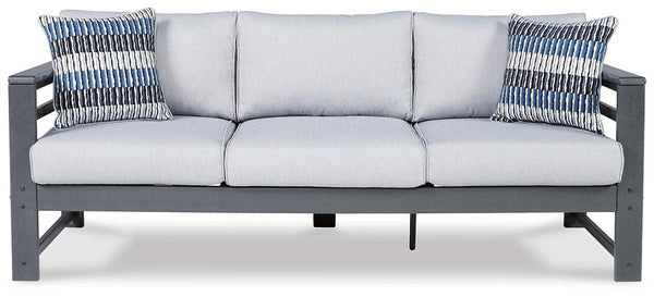 P417-838 Black/Gray Casual Amora Outdoor Sofa with Cushion By Ashley - sofafair.com