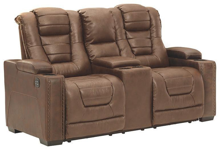 Owners Box Power Reclining Loveseat with Console 2450518 Thyme Contemporary Motion Upholstery By AFI - sofafair.com