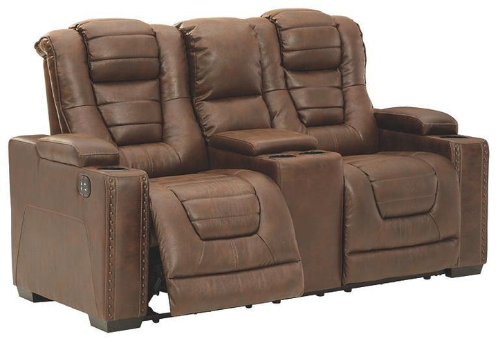 Owners Box Power Reclining Loveseat with Console 2450518 Thyme Contemporary Motion Upholstery By AFI - sofafair.com