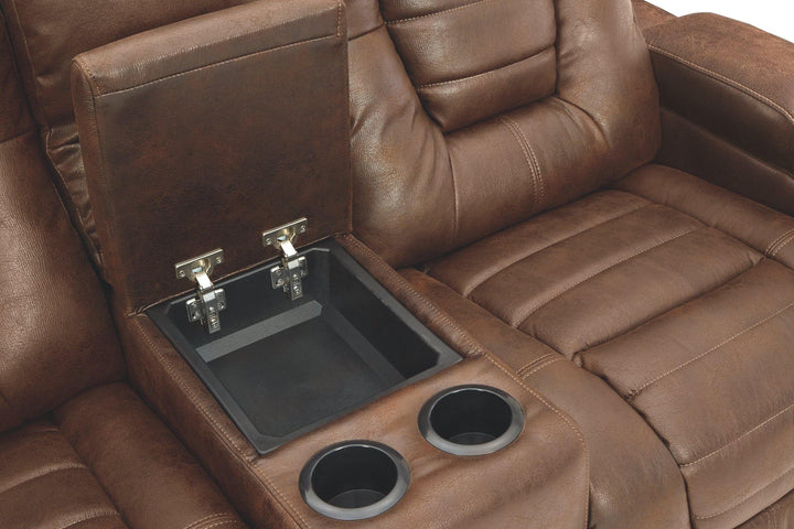 Owners Box Power Reclining Loveseat with Console 2450518 Thyme Contemporary Motion Upholstery By AFI - sofafair.com