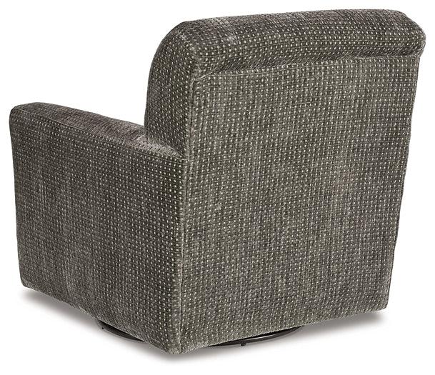 Herstow Swivel Glider Accent Chair A3000366 Black/Gray Contemporary Motion Upholstery By Ashley - sofafair.com