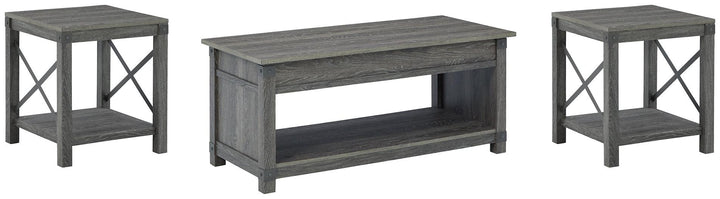 Freedan Coffee Table and 2 End Tables T175T1 Black/Gray Casual Occasional Table Package By Ashley - sofafair.com