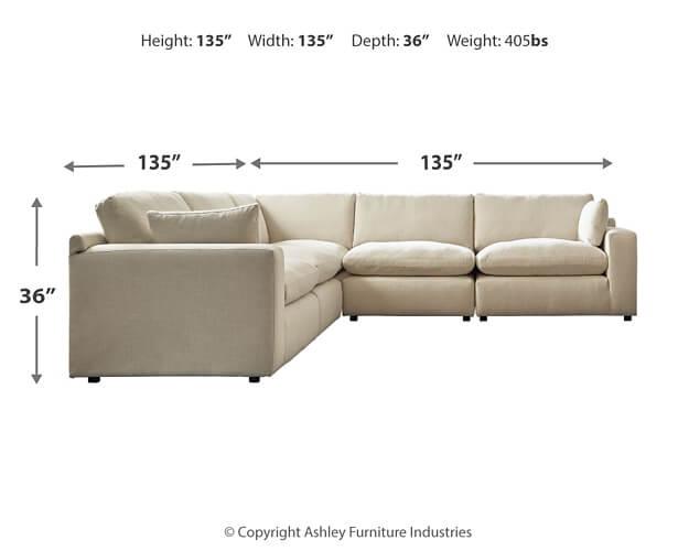 Elyza 5-Piece Sectional 10006S5 White Contemporary Stationary Sectionals By AFI - sofafair.com