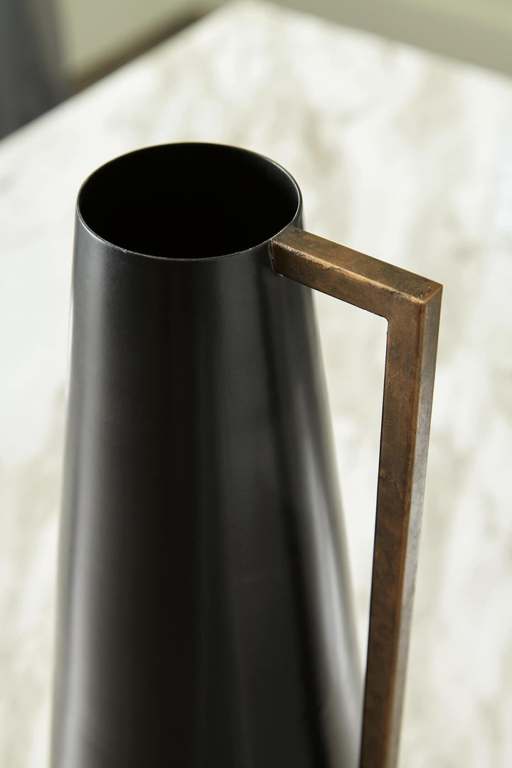 A2000553 Black/Gray Contemporary Pouderbell Vase By Ashley - sofafair.com