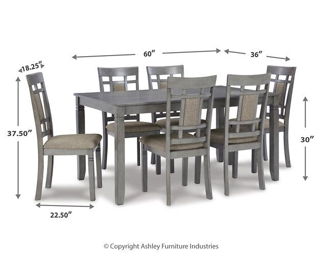 Jayemyer Dining Table and Chairs (Set of 7) D368-425 Black/Gray Contemporary Casual Tables By Ashley - sofafair.com