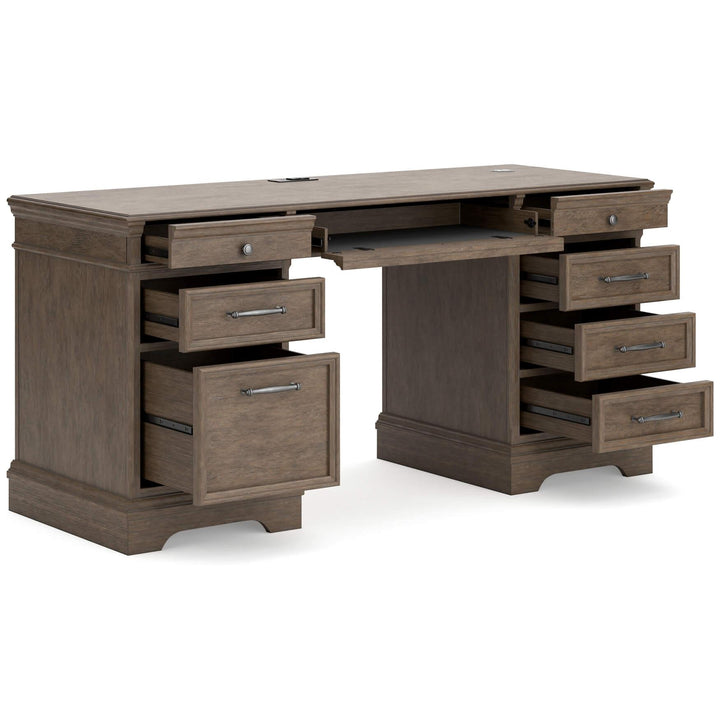 Janismore Credenza H776H2 Black/Gray Traditional Home Office Storage By AFI - sofafair.com