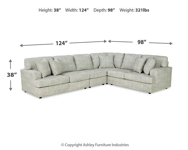 Playwrite 4Piece Sectional 27304S1 Gray Contemporary Stationary Sectionals By AFI - sofafair.com