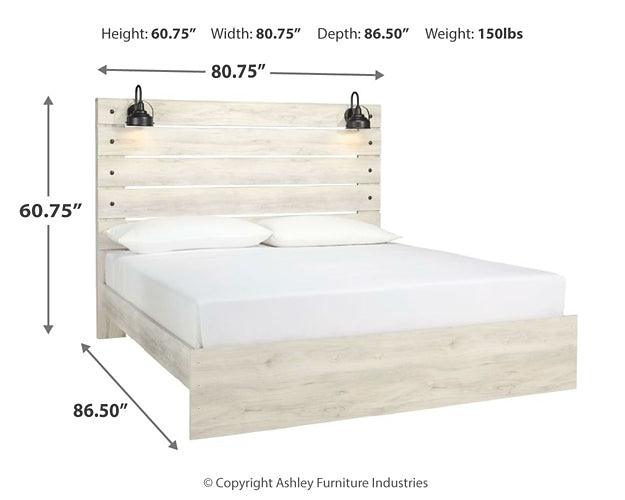 Cambeck King Panel Bed, Dresser, Mirror and Nightstand B192B54 White Casual Bedroom Package By Ashley - sofafair.com