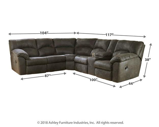 Tambo 2Piece Reclining Sectional 27801S1 Pewter Contemporary Motion Se ...