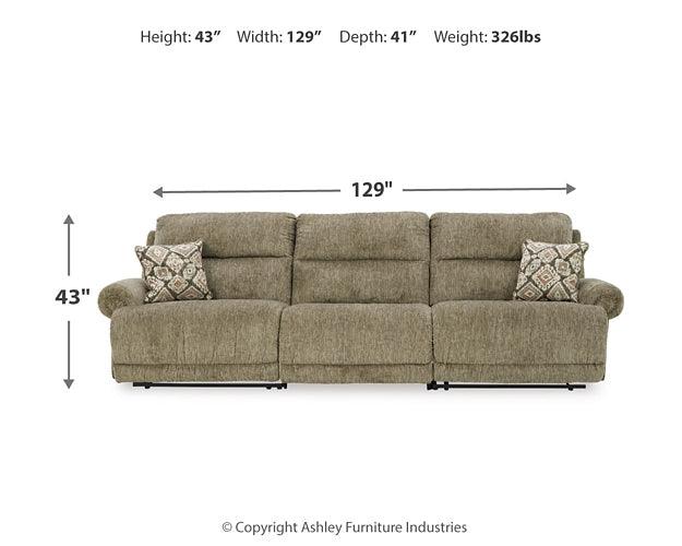 Lubec 3-Piece Reclining Sofa 85407S5 Brown/Beige Contemporary Motion Sectionals By Ashley - sofafair.com