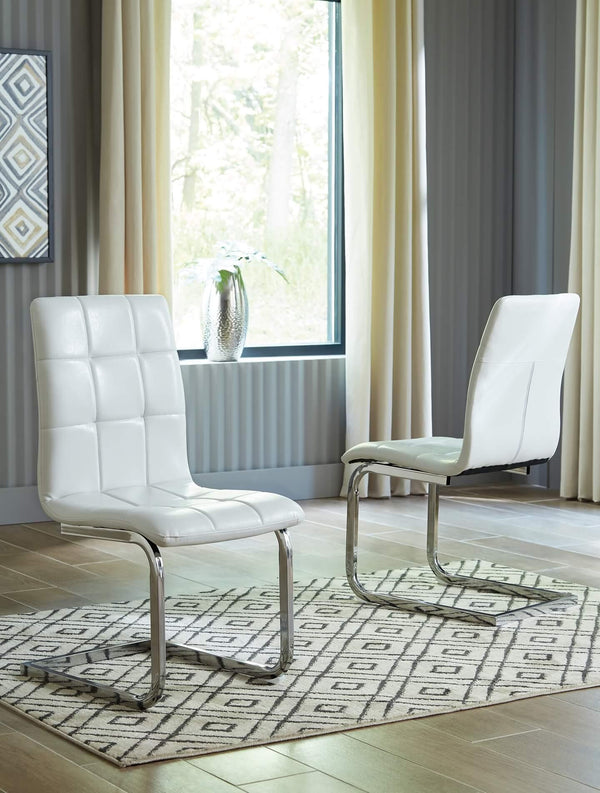 D275-02 White Contemporary Madanere Dining Chair By Ashley - sofafair.com