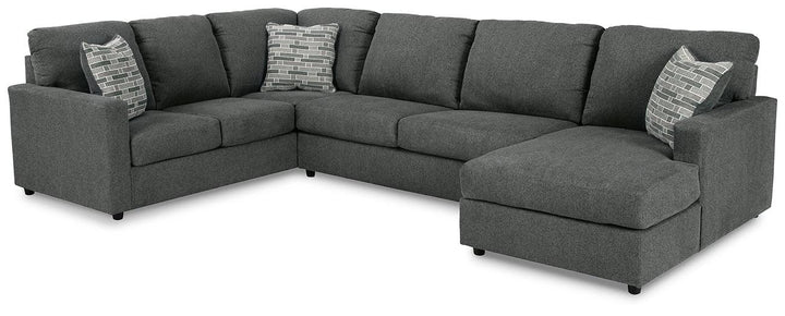 Edenfield 3Piece Sectional with Chaise 29003S2 Charcoal Contemporary Stationary Sectionals By AFI - sofafair.com