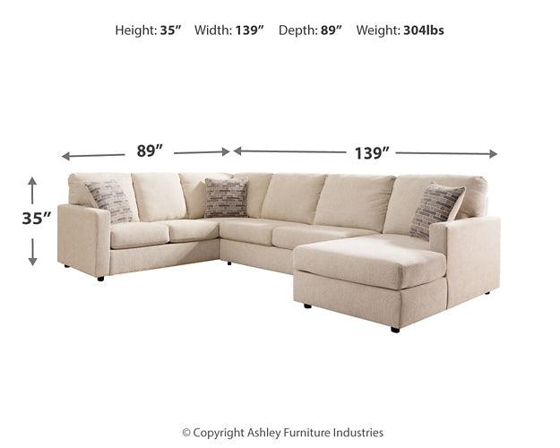 Edenfield 3Piece Sectional 29004S2 Linen Contemporary Stationary Sectionals By AFI - sofafair.com