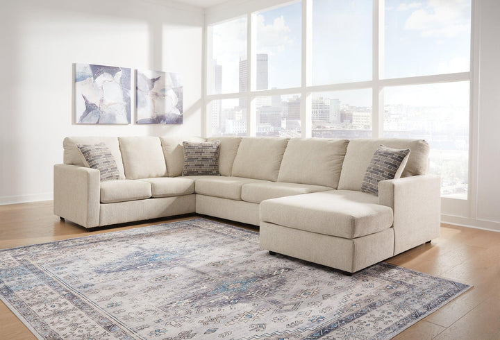 Edenfield 3Piece Sectional 29004S2 Linen Contemporary Stationary Sectionals By AFI - sofafair.com