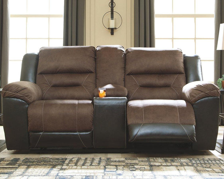 Earhart Reclining Loveseat with Console 2910194 Chestnut Contemporary Motion Upholstery By AFI - sofafair.com
