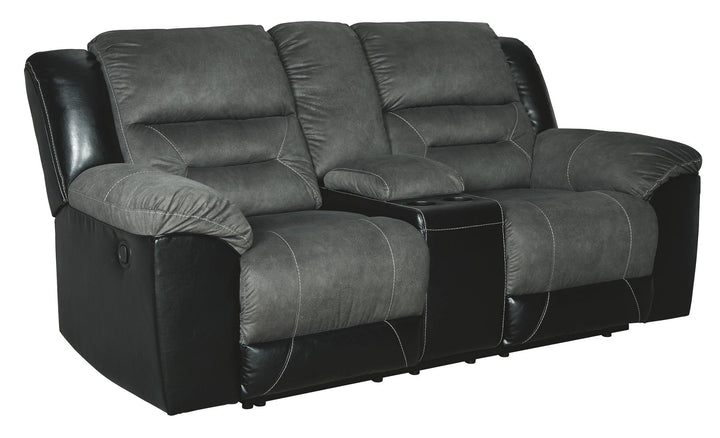 Earhart Reclining Loveseat with Console 2910294 Slate Contemporary Motion Upholstery By AFI - sofafair.com