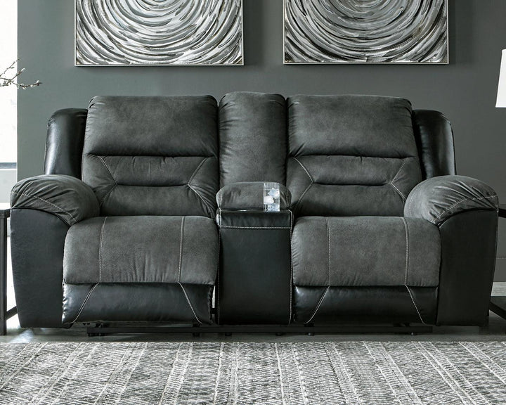 Earhart Reclining Sofa and Loveseat 29102U1 Slate Contemporary Motion Upholstery Package By AFI - sofafair.com