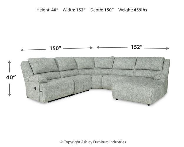 McClelland 5Piece Reclining Sectional with Chaise 29302S7 Gray Contemporary Motion Sectionals By AFI - sofafair.com