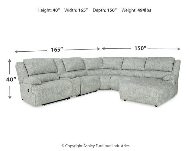 McClelland 6Piece Reclining Sectional with Chaise 29302S8 Gray Contemporary Motion Sectionals By AFI - sofafair.com