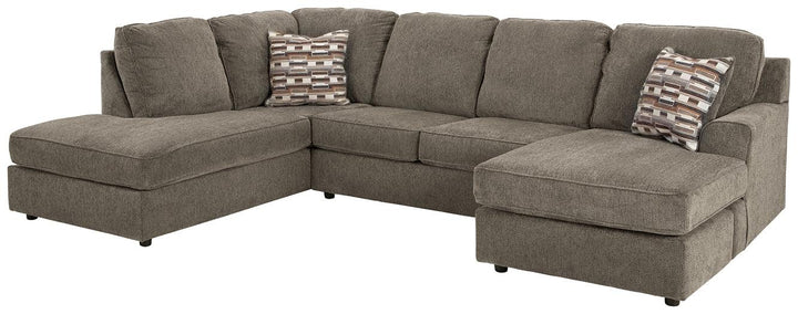 OPhannon 2Piece Sectional with Chaise 29402S2 Putty Contemporary Stationary Sectionals By AFI - sofafair.com