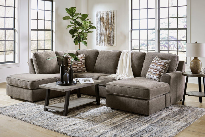 OPhannon 2Piece Sectional with Chaise 29402S2 Putty Contemporary Stationary Sectionals By AFI - sofafair.com