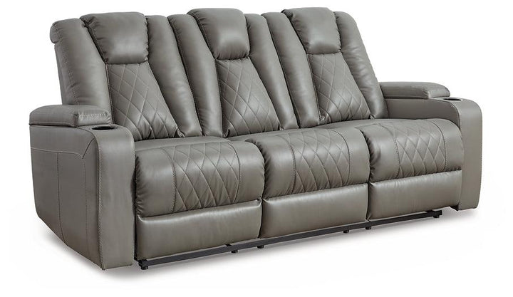 Mancin Reclining Sofa with Drop Down Table 2970289 Gray Contemporary Motion Upholstery By AFI - sofafair.com