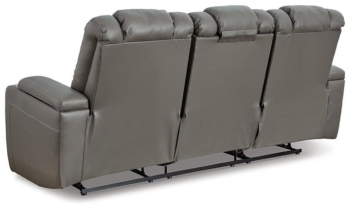 Mancin Reclining Sofa with Drop Down Table 2970289 Gray Contemporary Motion Upholstery By AFI - sofafair.com