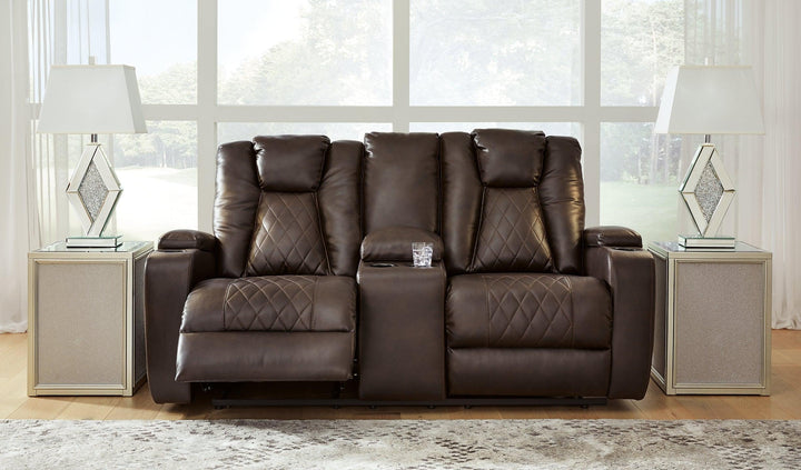 Mancin Reclining Loveseat with Console 2970394 Chocolate Contemporary Motion Upholstery By AFI - sofafair.com