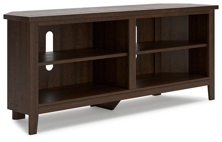 W283-56 Brown/Beige Casual Camiburg Corner TV Stand By Ashley - sofafair.com