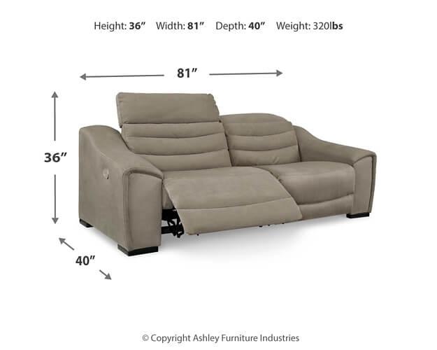 Next-Gen Gaucho 2-Piece Power Reclining Sectional 58504S4 Black/Gray Contemporary Motion Sectionals By AFI - sofafair.com