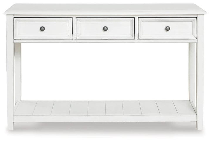T937-4 White Contemporary Kanwyn Sofa Table By Ashley - sofafair.com