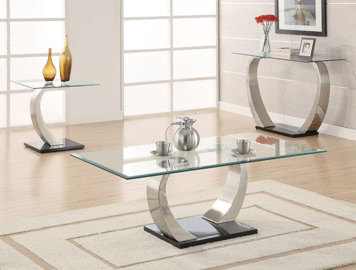 Living room: glass top occasional tables 701238 Contemporary coffee table By coaster - sofafair.com