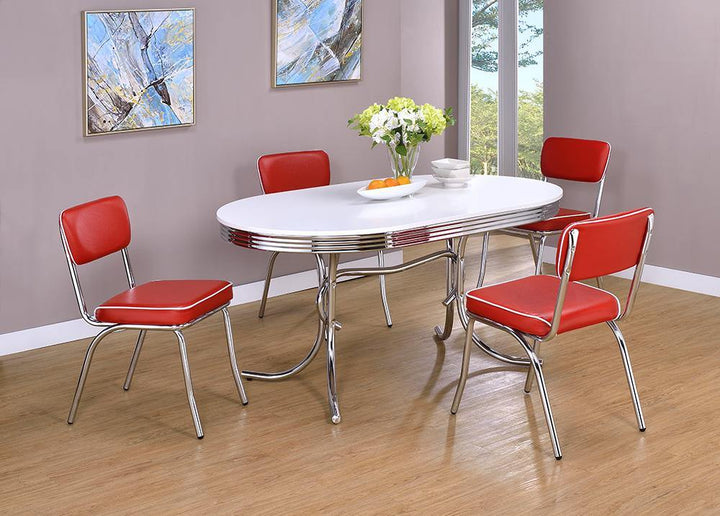 Retro 2065 White Contemporary Dining Table1 By coaster - sofafair.com