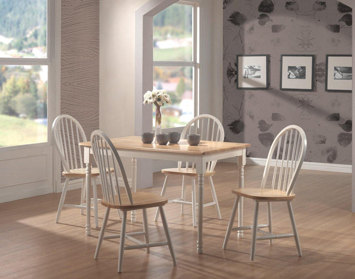 Dinettes: wood 4129 Natural/ white Country Dining Chair1 By coaster - sofafair.com