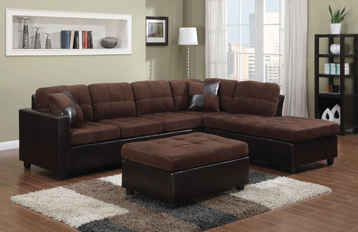 Mallory sectional 505655 Chocolate Casual Sectional1 By coaster - sofafair.com
