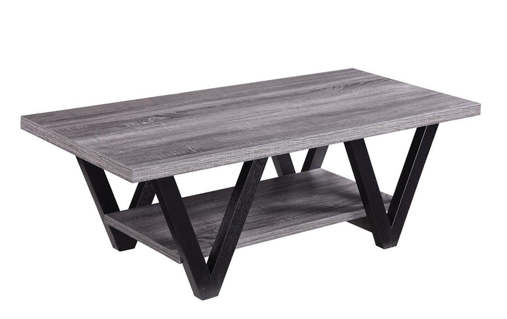Living room: wood top occasional tables 705398 Black / grey coffee table By coaster - sofafair.com