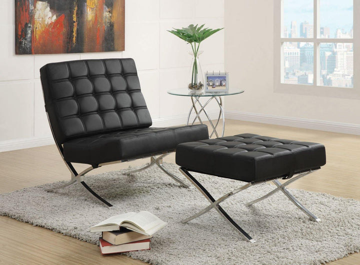 Accents : chairs 902181 Black leatherette accent chair By coaster - sofafair.com