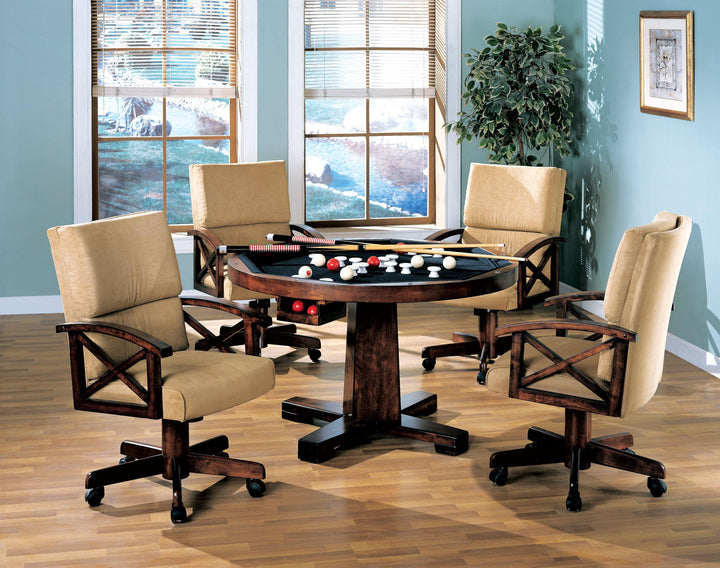 Marietta casual tobacco dining/game table and four chairs five pieces set 100171-S5 dining sets By coaster - sofafair.com
