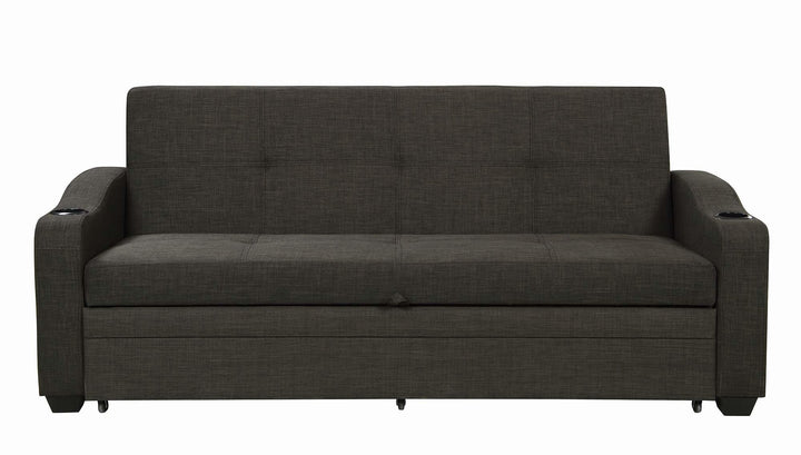 360063 Black linen Sofa bed with sleeper By coaster - sofafair.com