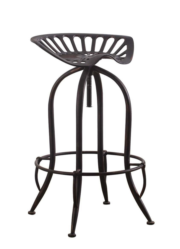 104949 metal Traditional antique black adjustable bar stool By coaster - sofafair.com