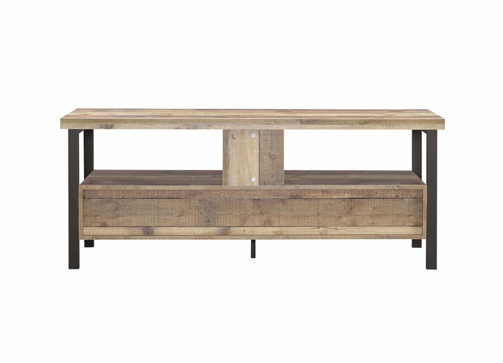 721881 Weathered pine Rustic weathered pine 60" tv console By coaster - sofafair.com