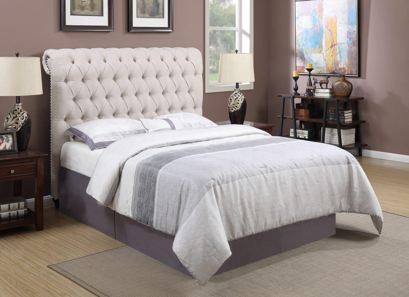 Devon upholstered bed 300525 Beige Traditional queen bed By coaster - sofafair.com