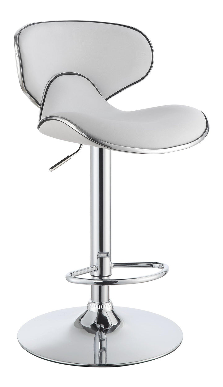 120389 White Contemporary Contemporary white adjustable bar stool By coaster - sofafair.com