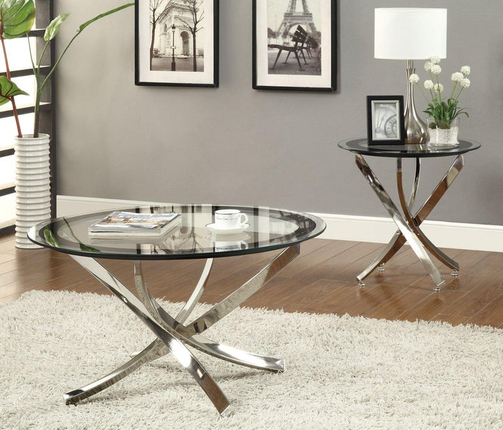 Norwood sectional 702588 Chrome Contemporary coffee table By coaster - sofafair.com